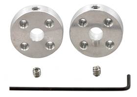 Mounting hub for 5mm shafts with included Allen wrench and set screws